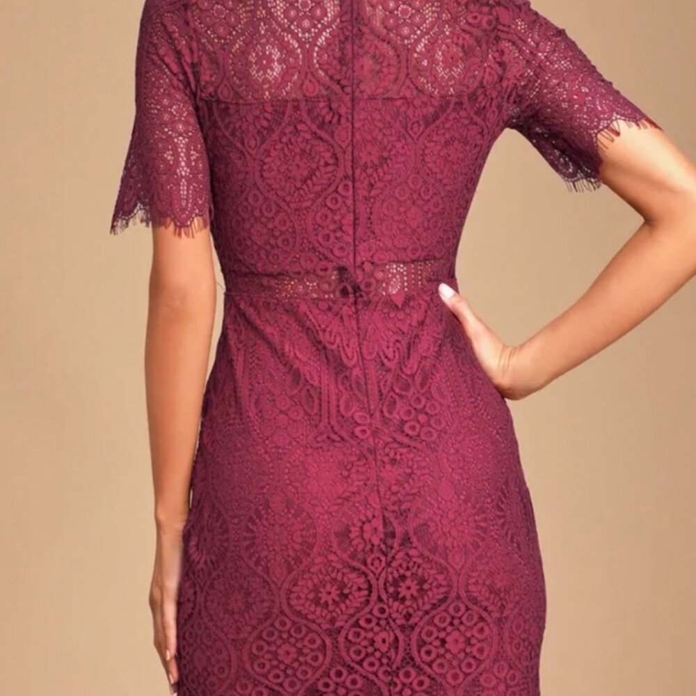 Lulus Remarkable Lace Dress, Burgundy, Size XL, NWT